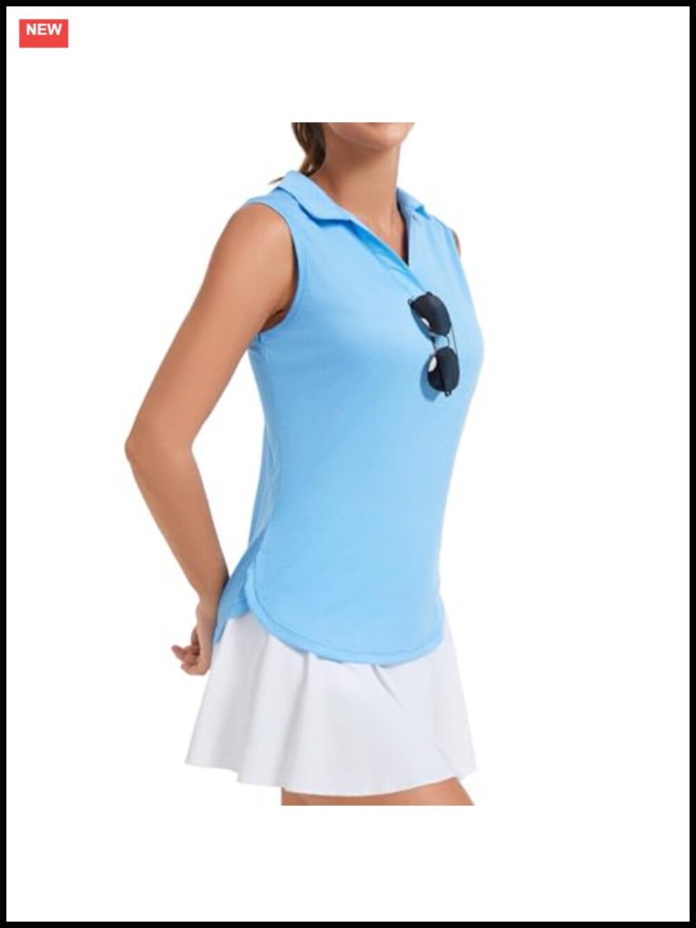 Women's Quick Dry Sleeveless Tennis Golf Polo Active Tank Top UPF 50+